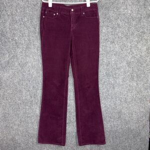 London Jean Pants Womens Size 8 Long Purple Corduroy Hipster Boot